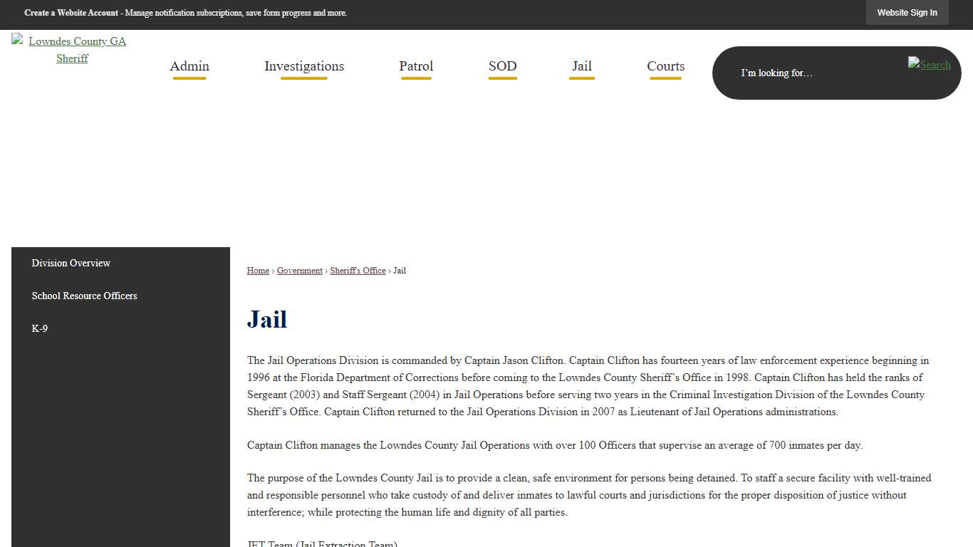 Jail | Lowndes County, GA - Official Website